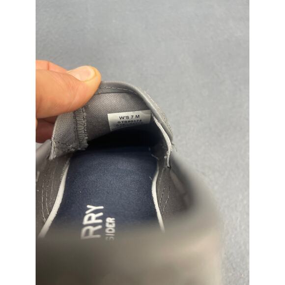 Sperry Pier Side Gray Leather Perforated Slip On Loafer Sneaker Women 7 - Picture 7 of 7